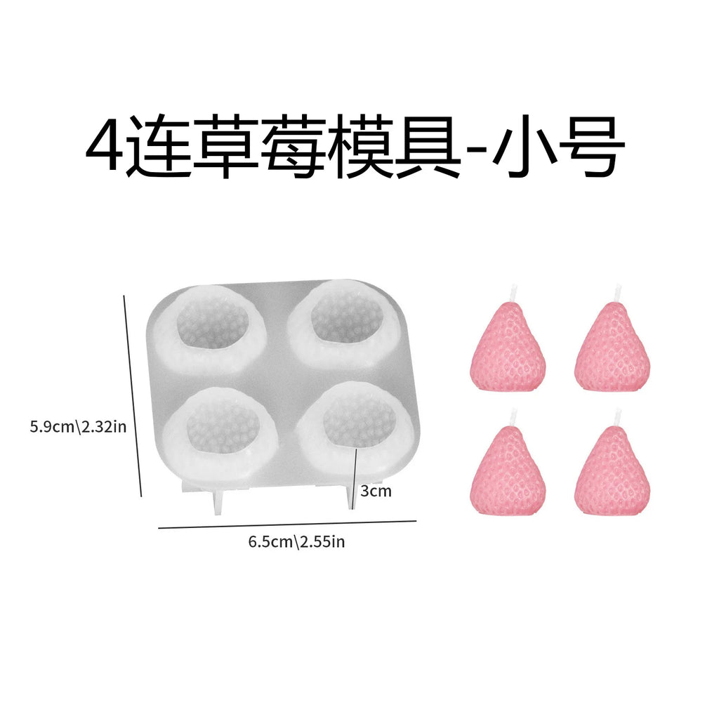 Strawberry Silicone Candle Mold for DIY Aromatherapy Soap Resin Crafts Valentine's Day Wedding Birthday Gift Making