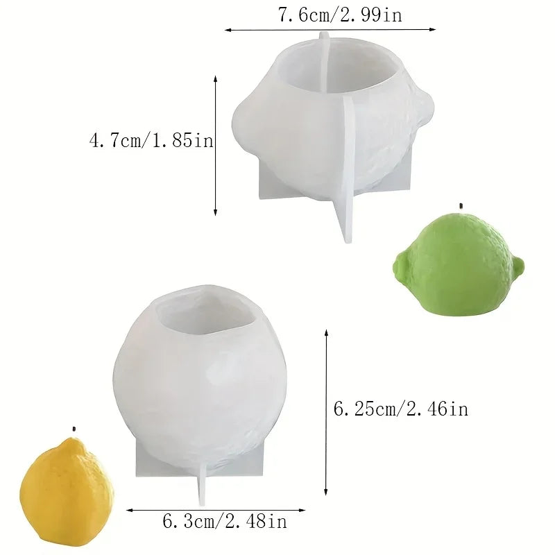 Orange Fruit Candle Mold DIY Strawberry Cake Decor Mold 3D Pumpkin Lemon Scented Candle Plaster Mold Soap Making Home Decor Gift