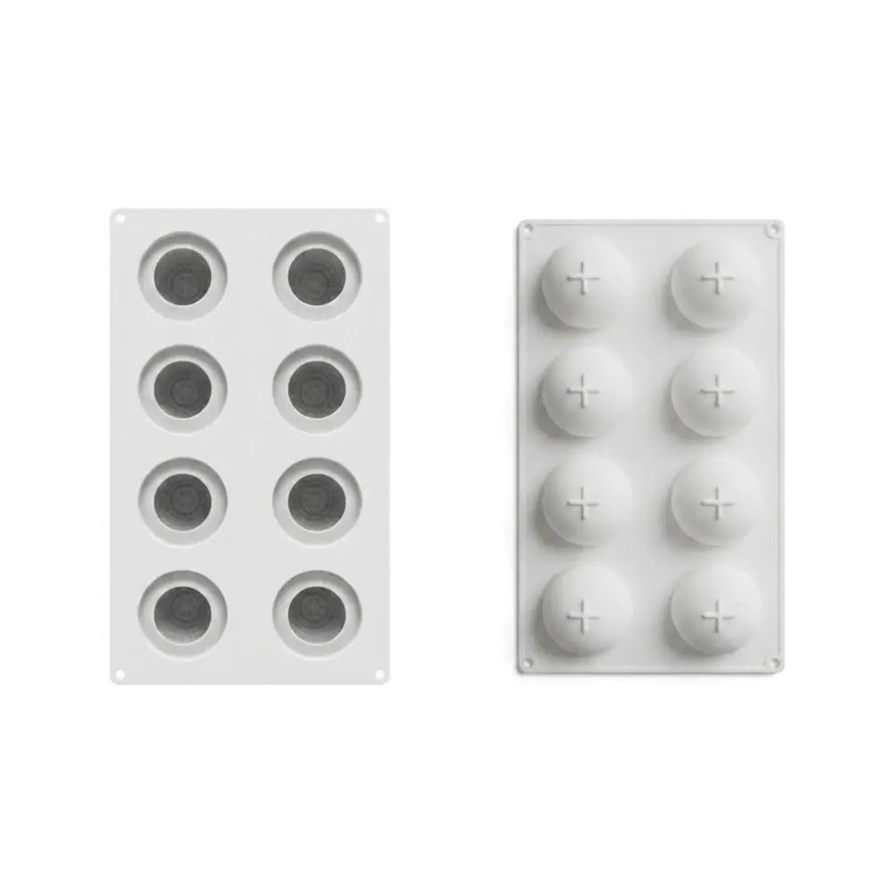 8 Cavity Strawberry Mousse Cake Mold Food-Grade Silicone Heat-Resistant Chocolate Dessert Mold Fruit Shaped Reusable