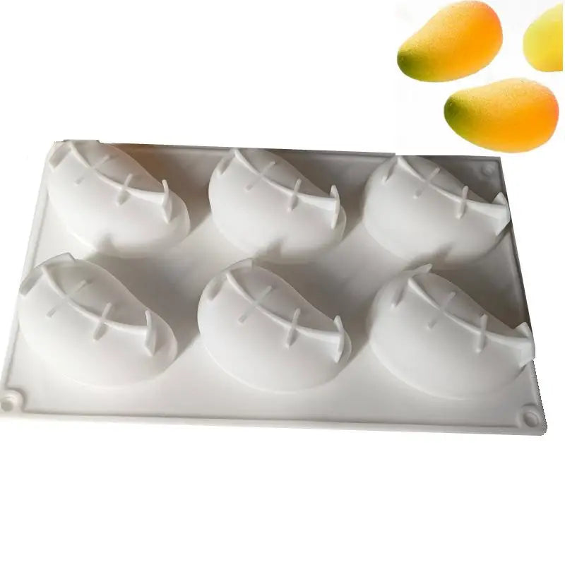 3D Mango-Designed Silicone Cake Mold – Food-Grade Bakeware for Fruit Mousse, Desserts, and Party Pastries