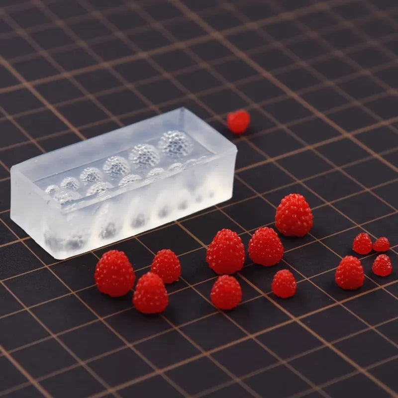 Polymer Clay Mini Raspberry Silicone Mold BJD Doll House Food Toy DIY Fasting Raspberry Silicone Molds Polymer Clay Tool
