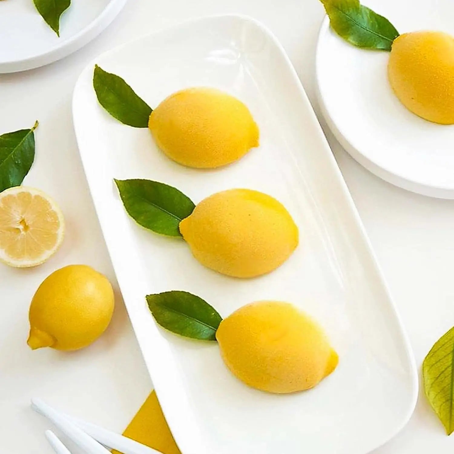 15-Cavity Silicone Lemon Mold Fruit Shape Baking Tray Tool for Desserts Mousse Cake Candy Chocolate Pastry Ice Cream Pudding