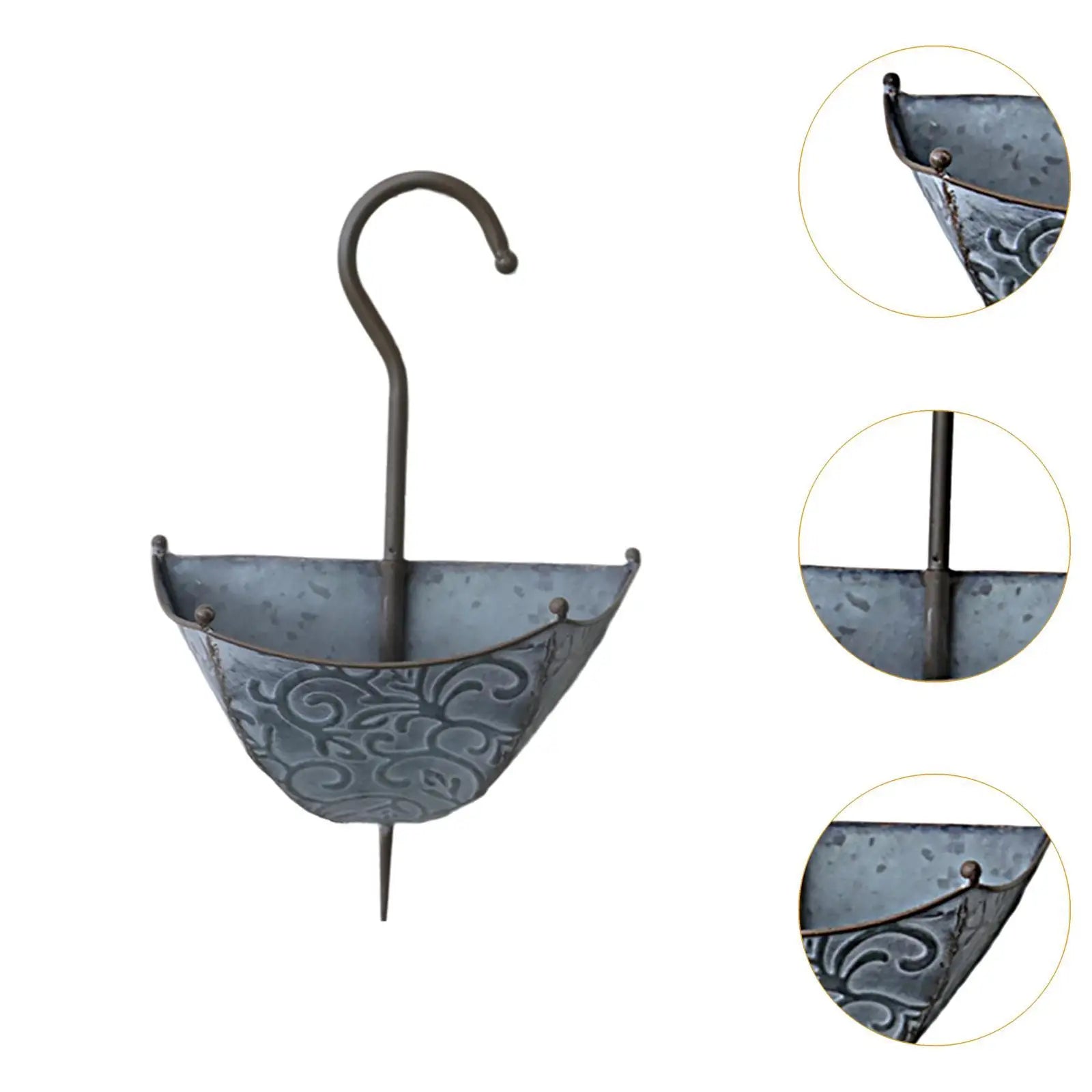 Iron Wall Planter Umbrella Shape Hanging Flowerpot Decorative Garden Decor for Balcony and Courtyard Walls