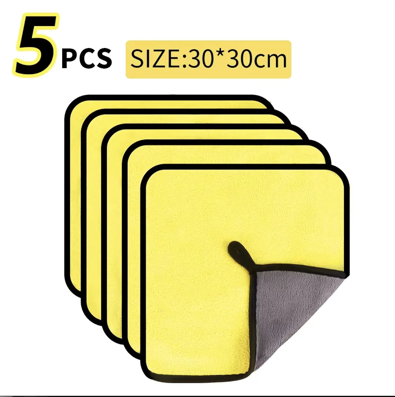 1/2/6/10pcs Microfiber Cleaning Towel Thicken Soft Drying Cloth Car Body Washing Towels Double Layer Clean Rags Car Accessories