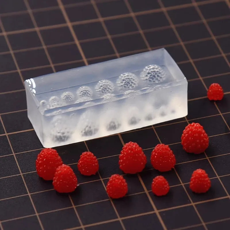 Polymer Clay Mini Raspberry Silicone Mold BJD Doll House Food Toy DIY Fasting Raspberry Silicone Molds Polymer Clay Tool