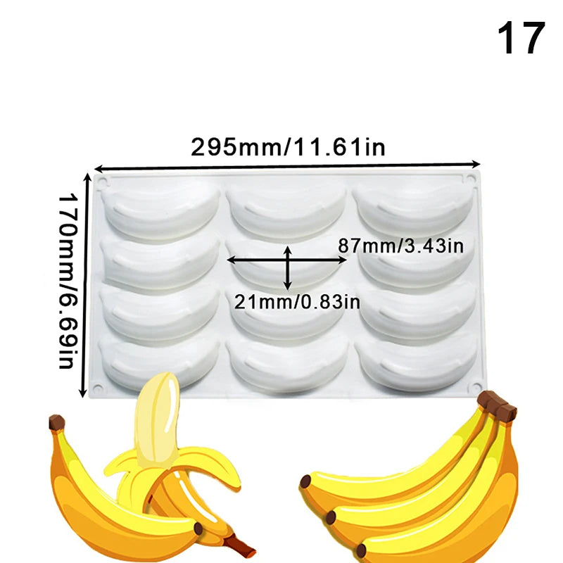 Food-Grade Silicone Fruit Series Cake Mold – Multi-Shape (Pineapple, Peach, Strawberry) for Baking&Mousse Desserts,Easy Release