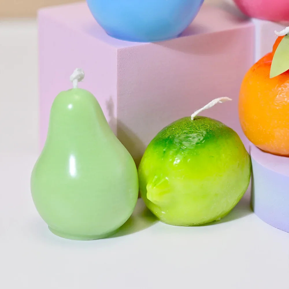 Fruit Series Candle Molds DIY Home Decor Aromatherapy Apple Pear Lemon Peach Gypsum Plaster Mould Craft Art Ornament Resin Mold