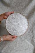 Speckled Matte White Handmade Dinner Plate, Minimalist Pottery, Ceramic, Made to Order, Dinnerware