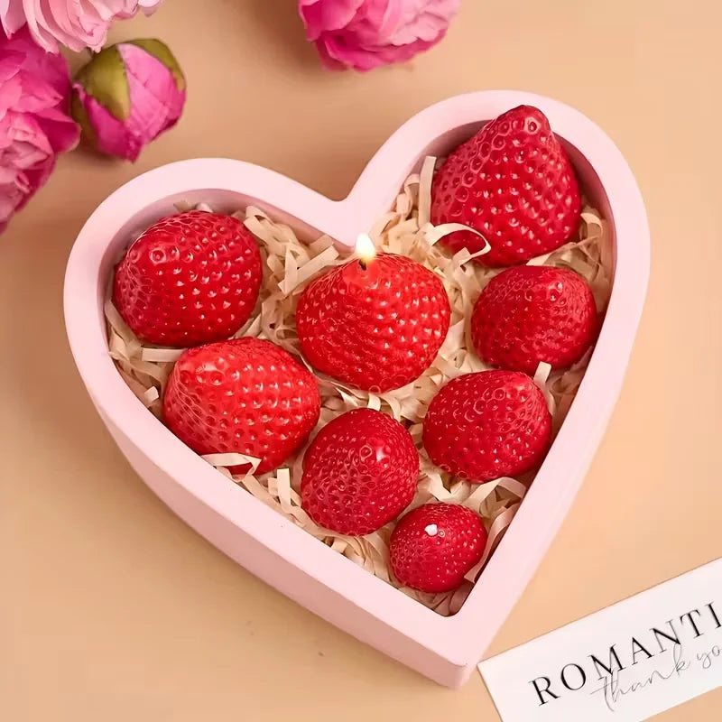Strawberry Silicone Candle Mold for DIY Aromatherapy Soap Resin Crafts Valentine's Day Wedding Birthday Gift Making