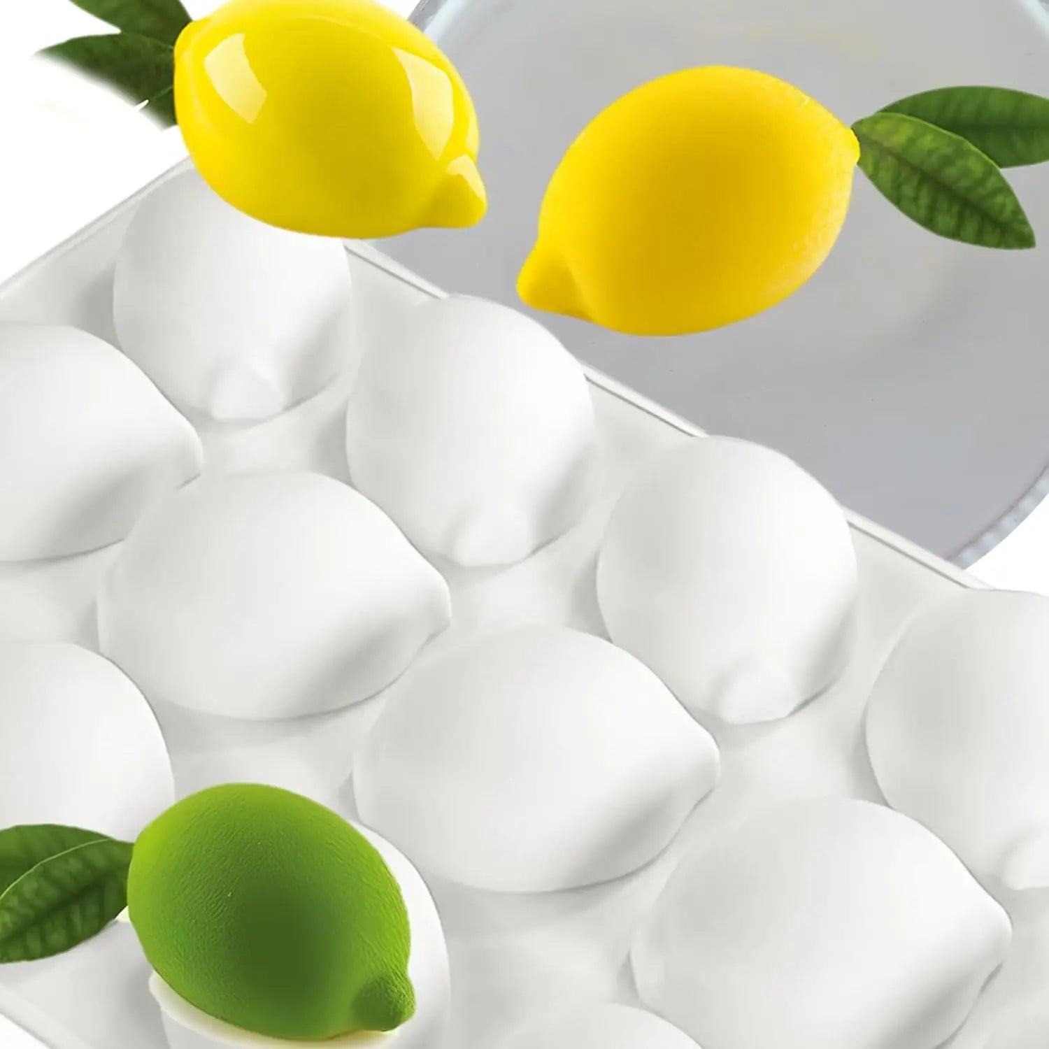 15-Cavity Silicone Lemon Mold Fruit Shape Baking Tray Tool for Desserts Mousse Cake Candy Chocolate Pastry Ice Cream Pudding