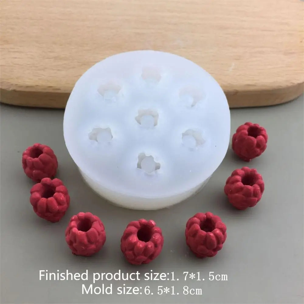 Cute 3D Candle Silicone Mold Simulation Fruit Blueberry Raspberry Shaped Chocolate Mold DIY Cake Decorating Tool Homemade