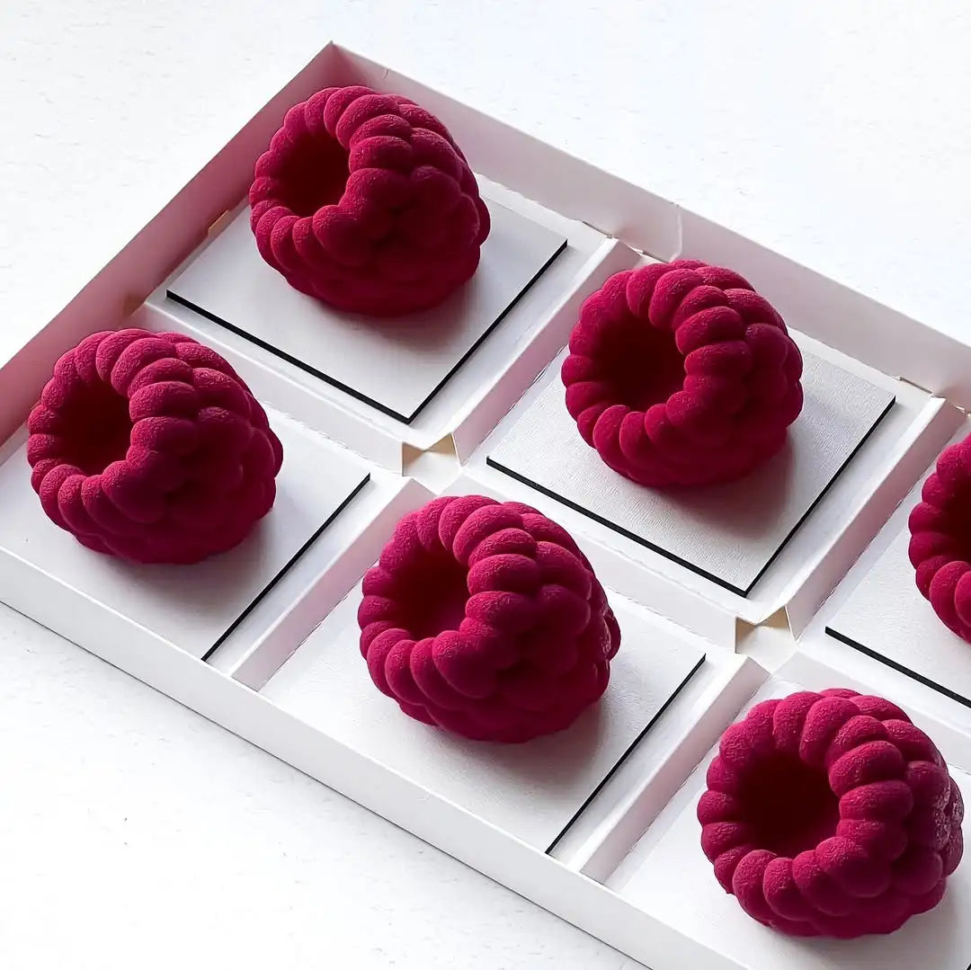 6-Cell Blueberry or Raspberry Design Food Grade French Fruit Mousse Mould Silicone Cake Mold Chocolate Mold Dessert Baking Tools