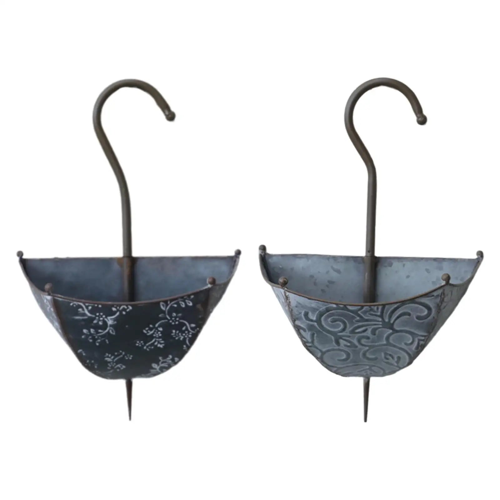 Iron Wall Planter Umbrella Shape Hanging Flowerpot Decorative Garden Decor for Balcony and Courtyard Walls