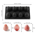 8 Cavity Strawberry Mousse Cake Mold Food-Grade Silicone Heat-Resistant Chocolate Dessert Mold Fruit Shaped Reusable