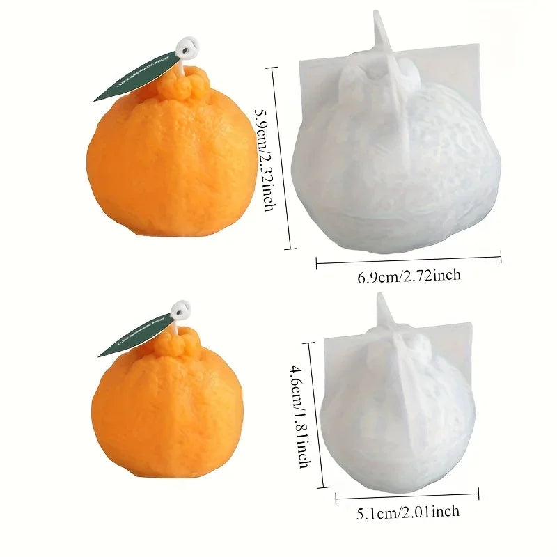 Orange Fruit Candle Mold DIY Strawberry Cake Decor Mold 3D Pumpkin Lemon Scented Candle Plaster Mold Soap Making Home Decor Gift