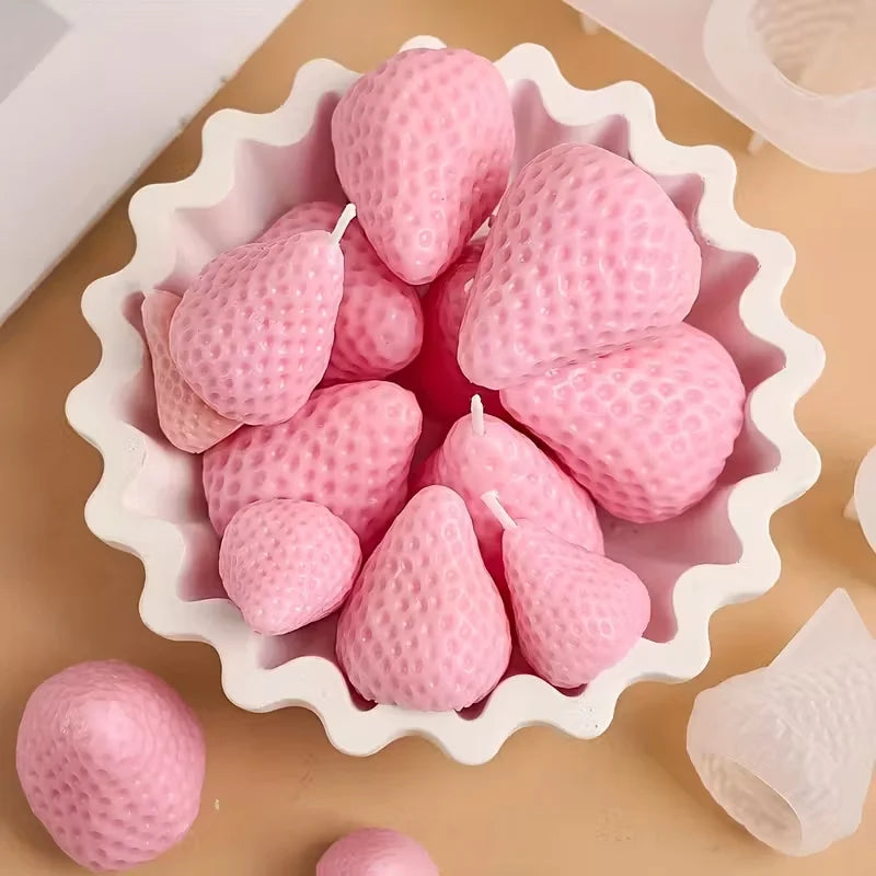 Strawberry Silicone Candle Mold for DIY Aromatherapy Soap Resin Crafts Valentine's Day Wedding Birthday Gift Making
