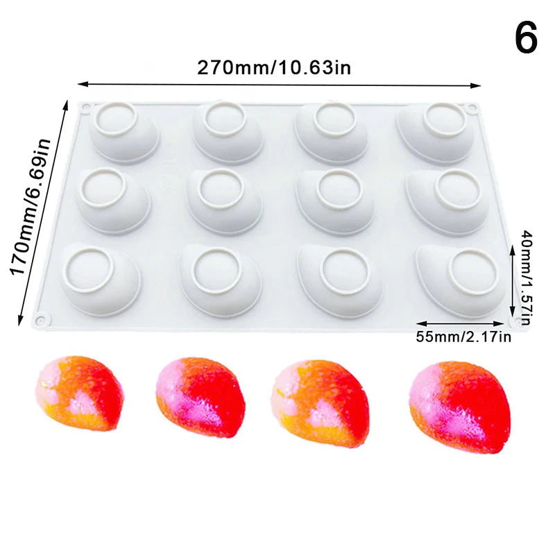 Food-Grade Silicone Fruit Series Cake Mold – Multi-Shape (Pineapple, Peach, Strawberry) for Baking&Mousse Desserts,Easy Release