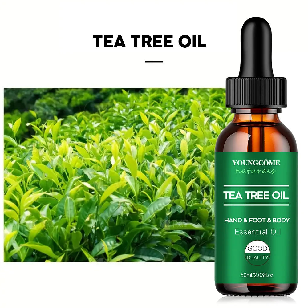 Tea tree essential oil for skin care, massage, shower, diffuser relaxing essential oil for face, body, nails, hair, skin care