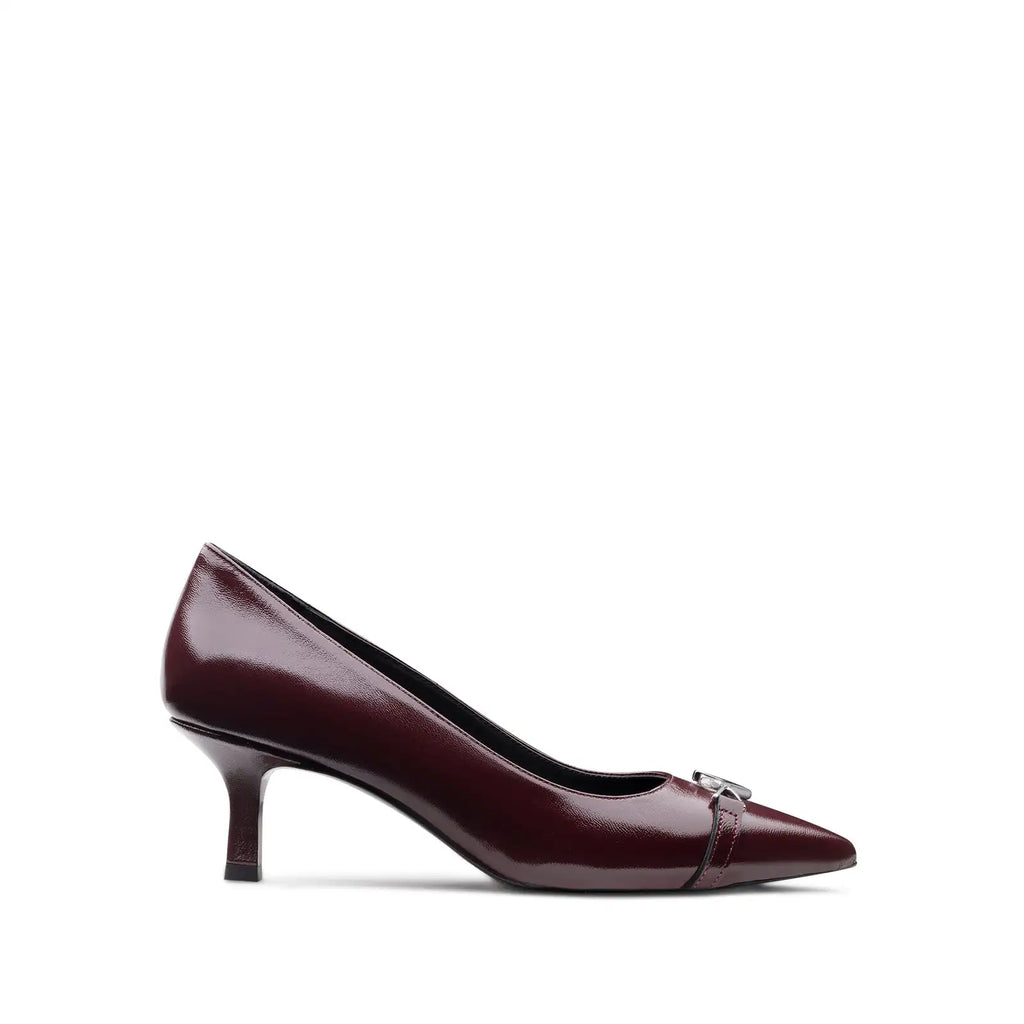 For VALENTINO Bordeaux Vernice Pumps Elegant Décolleté Design