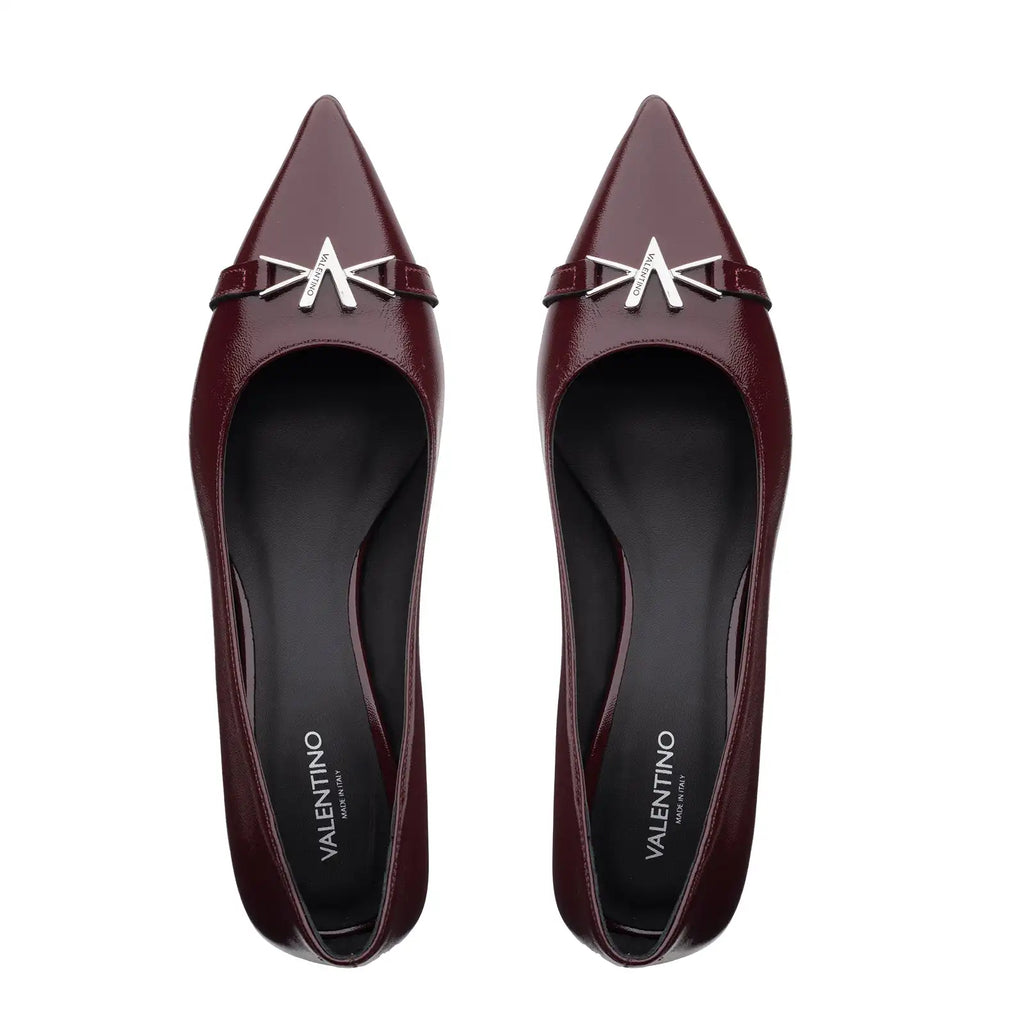 For VALENTINO Bordeaux Vernice Pumps Elegant Décolleté Design
