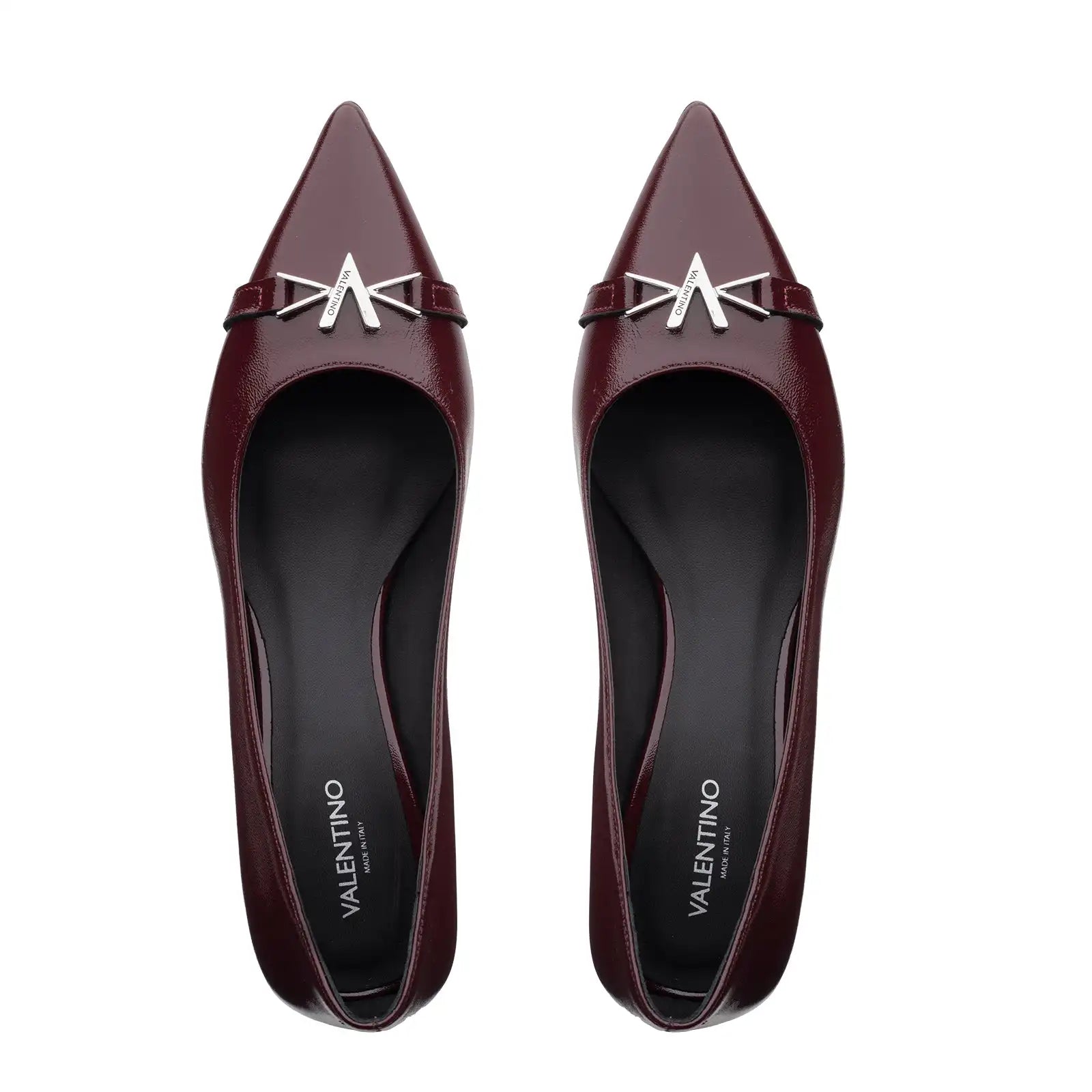 For VALENTINO Bordeaux Vernice Pumps Elegant Décolleté Design