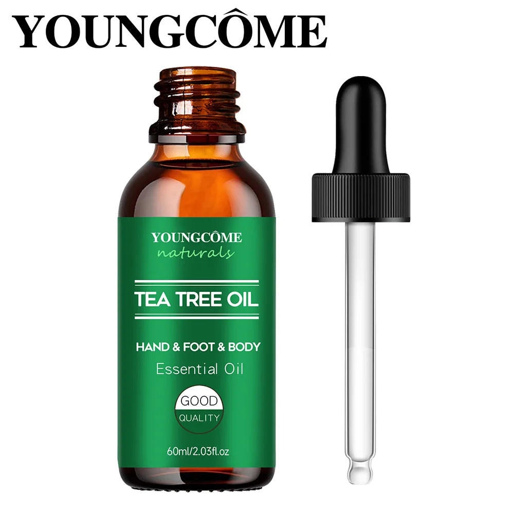 Tea tree essential oil for skin care, massage, shower, diffuser relaxing essential oil for face, body, nails, hair, skin care