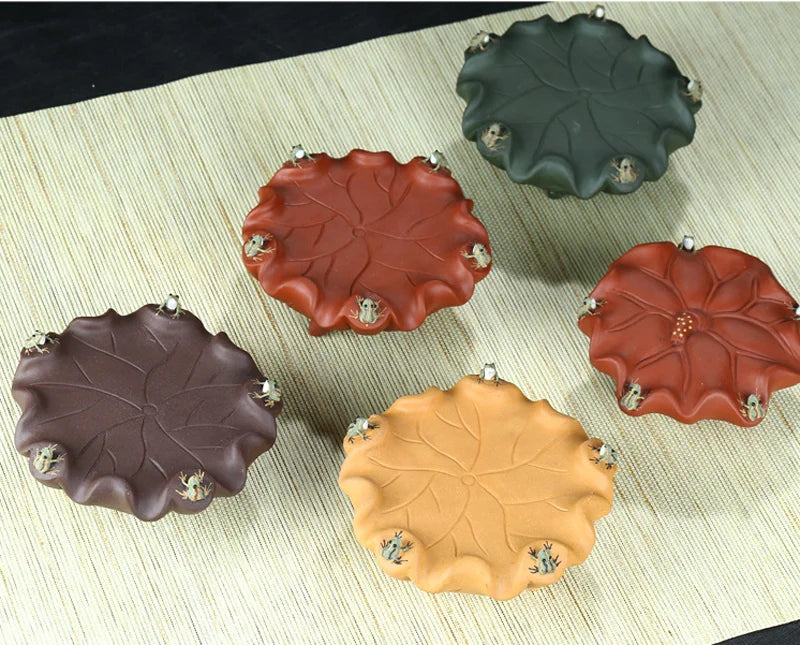 Tea Pet with Color Changing, Creative Water Spray, Lotus Leaf, Frog, Kung Fu Tea Pet for Tearoom, Ornament Accessories, Gift