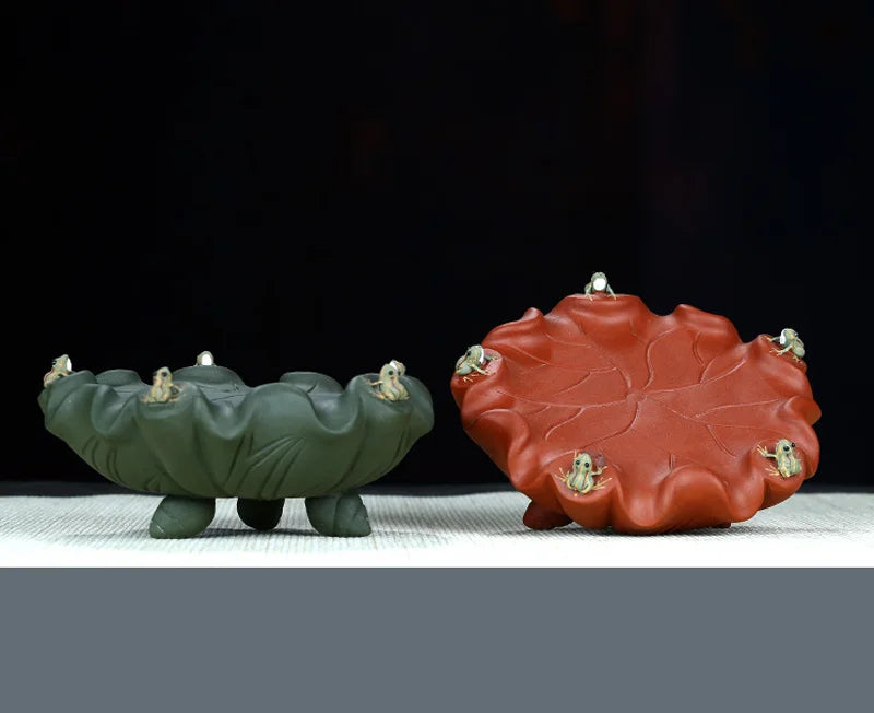 Tea Pet with Color Changing, Creative Water Spray, Lotus Leaf, Frog, Kung Fu Tea Pet for Tearoom, Ornament Accessories, Gift