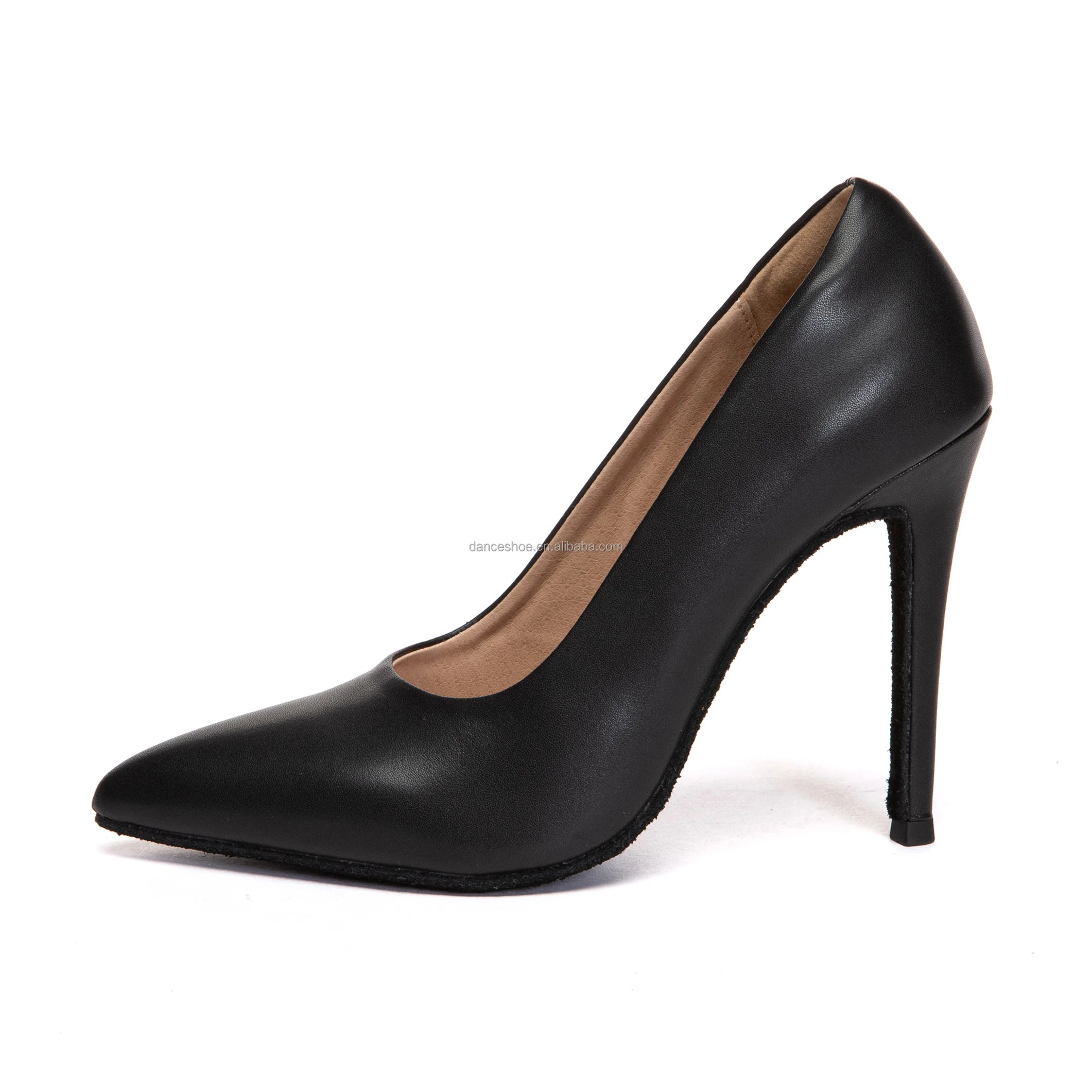 2025 LUOQIAO L659 Women's Professional Latin Pump Dance Shoes Black Microfiber Leather Low-Heeled High Heels Thickened Thin