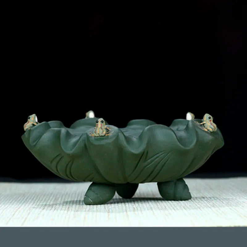Tea Pet with Color Changing, Creative Water Spray, Lotus Leaf, Frog, Kung Fu Tea Pet for Tearoom, Ornament Accessories, Gift