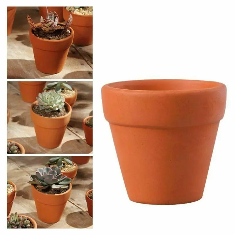 10Pcs Red Pottery Flower Pot Clay Pottery Planter Cactus Flower Pots Succulent Pot With Drainage Hole Great For Plants