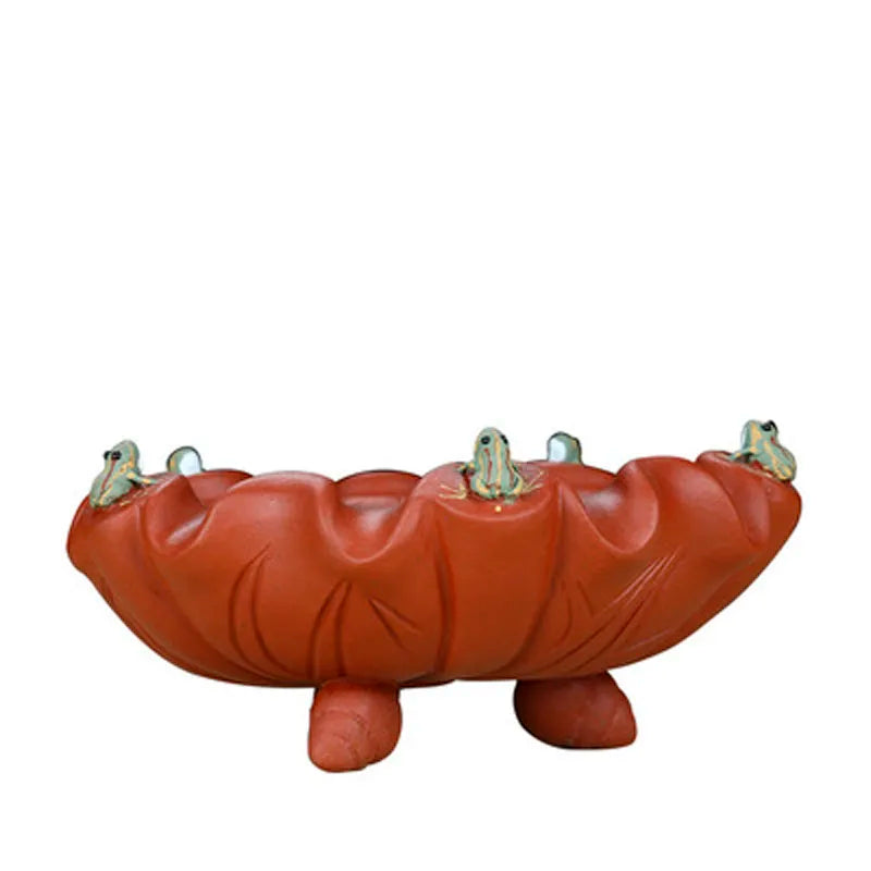 Tea Pet with Color Changing, Creative Water Spray, Lotus Leaf, Frog, Kung Fu Tea Pet for Tearoom, Ornament Accessories, Gift