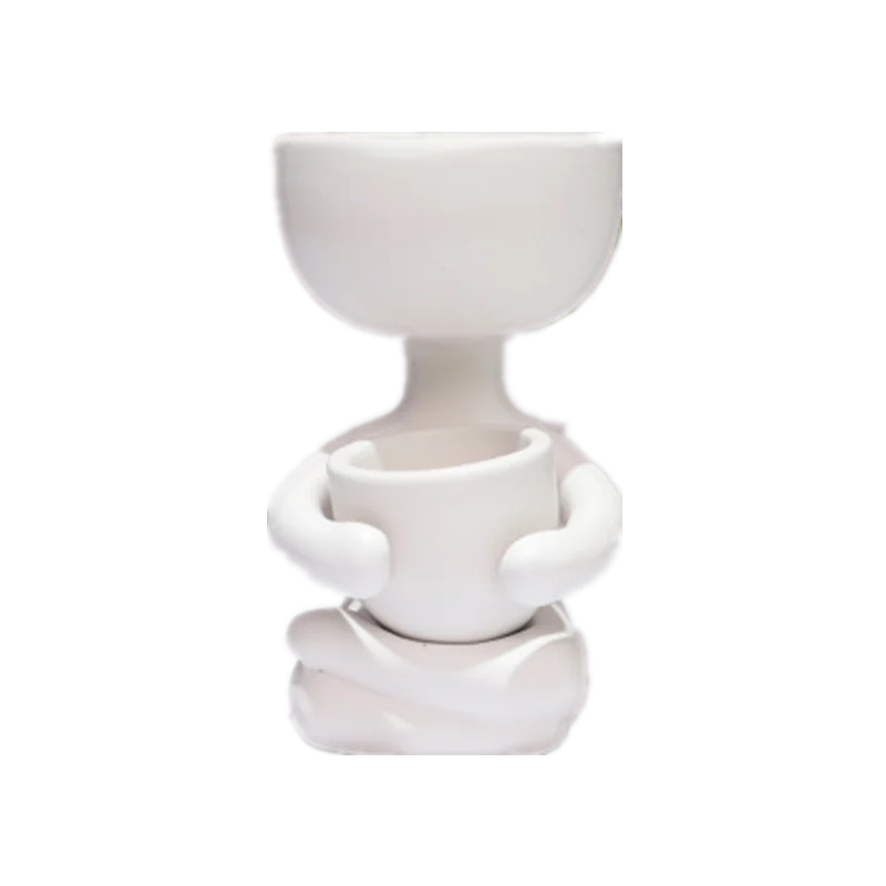 Humanoid Ceramic Flower Pot Creative Office Living Room Mini Humanoid Plants Vase Home Decor Crafts Gift
