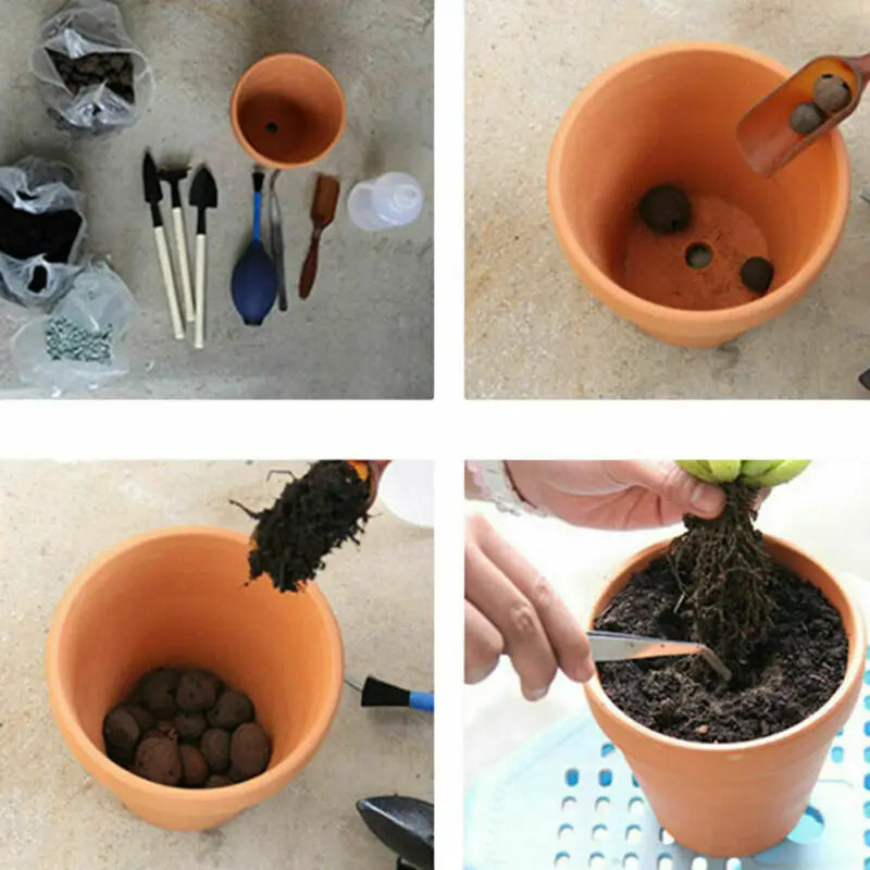 10Pcs Red Pottery Flower Pot Clay Pottery Planter Cactus Flower Pots Succulent Pot With Drainage Hole Great For Plants