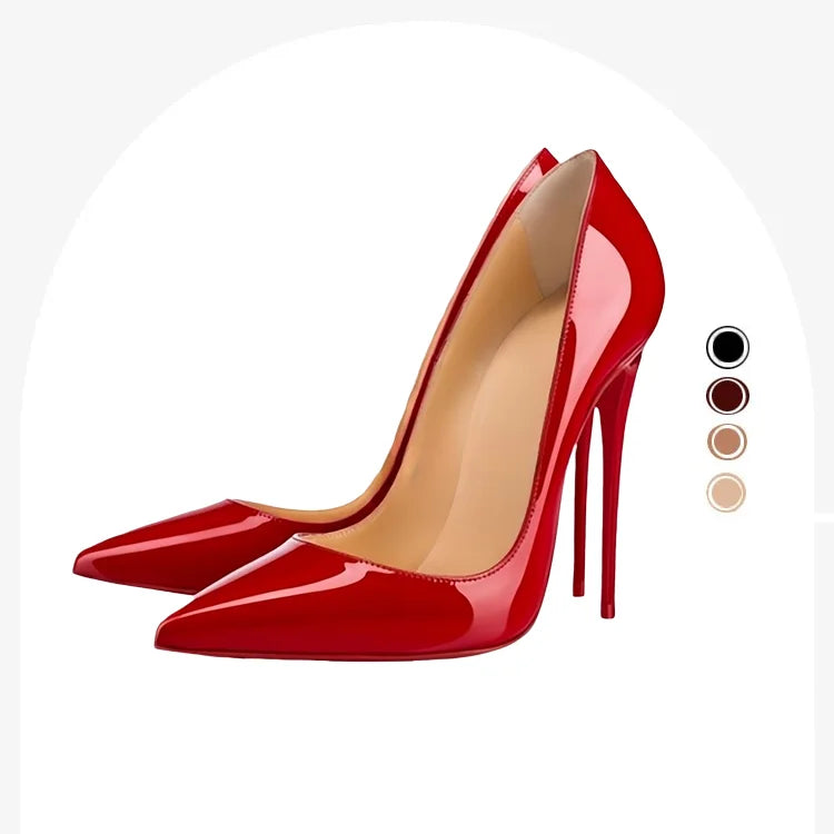Wholesale Patent Leather Red Sole Pointed Toe High Heels Office Casual Evening Party Formal Stiletto Designer Pumps for Women