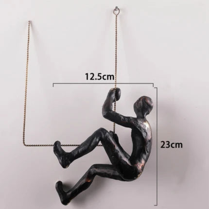 Nordic Vintage Home Decor Minimalist Climber Wall Ornaments Creative Living Room Background Soft Resin Craft Decor