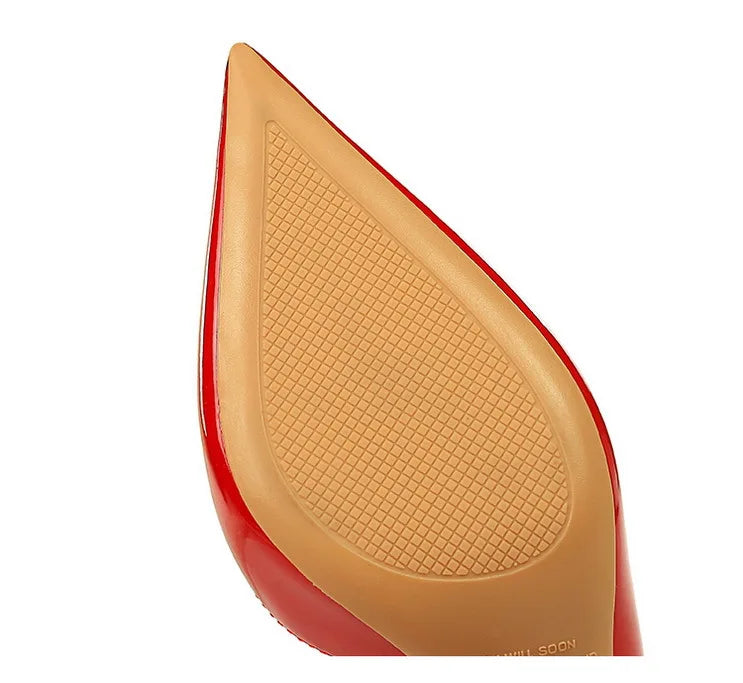 High Heels Shallow Mouth PU Leather Women's Shoes Pointed Toe Nude Single Shoes Women Stiletto Professional Work Dress Shoes