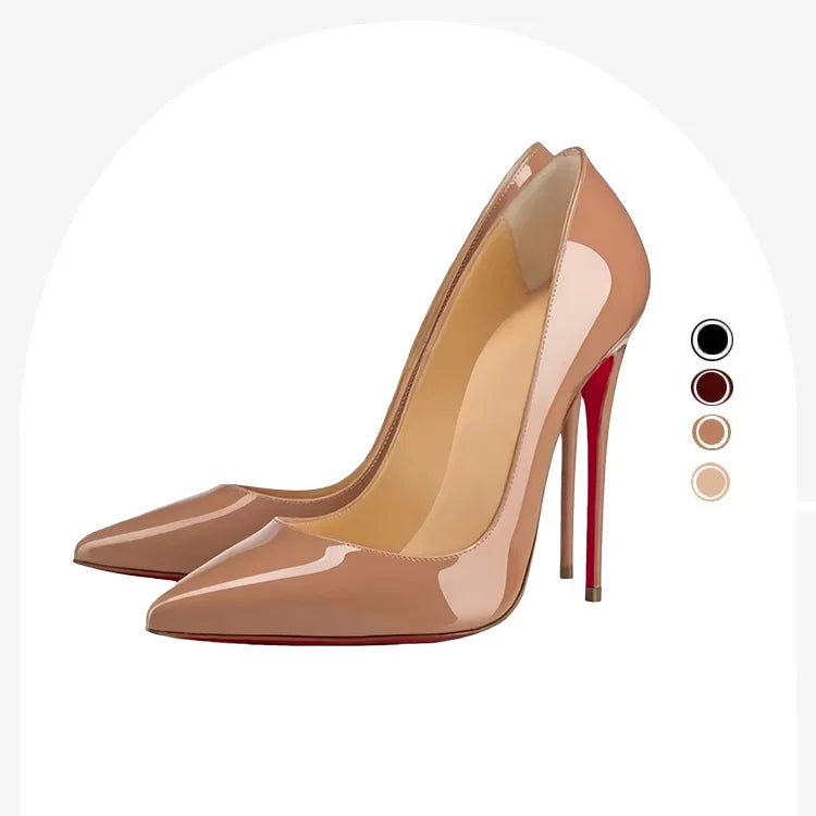 Wholesale Patent Leather Red Sole Pointed Toe High Heels Office Casual Evening Party Formal Stiletto Designer Pumps for Women