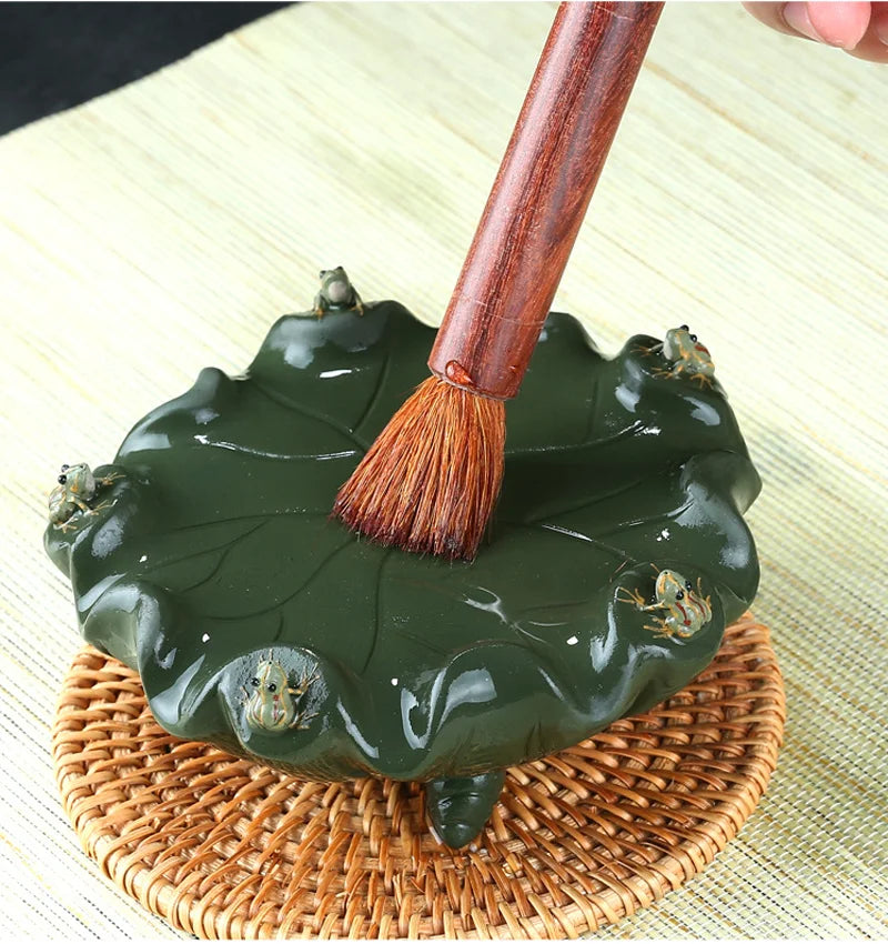Tea Pet with Color Changing, Creative Water Spray, Lotus Leaf, Frog, Kung Fu Tea Pet for Tearoom, Ornament Accessories, Gift
