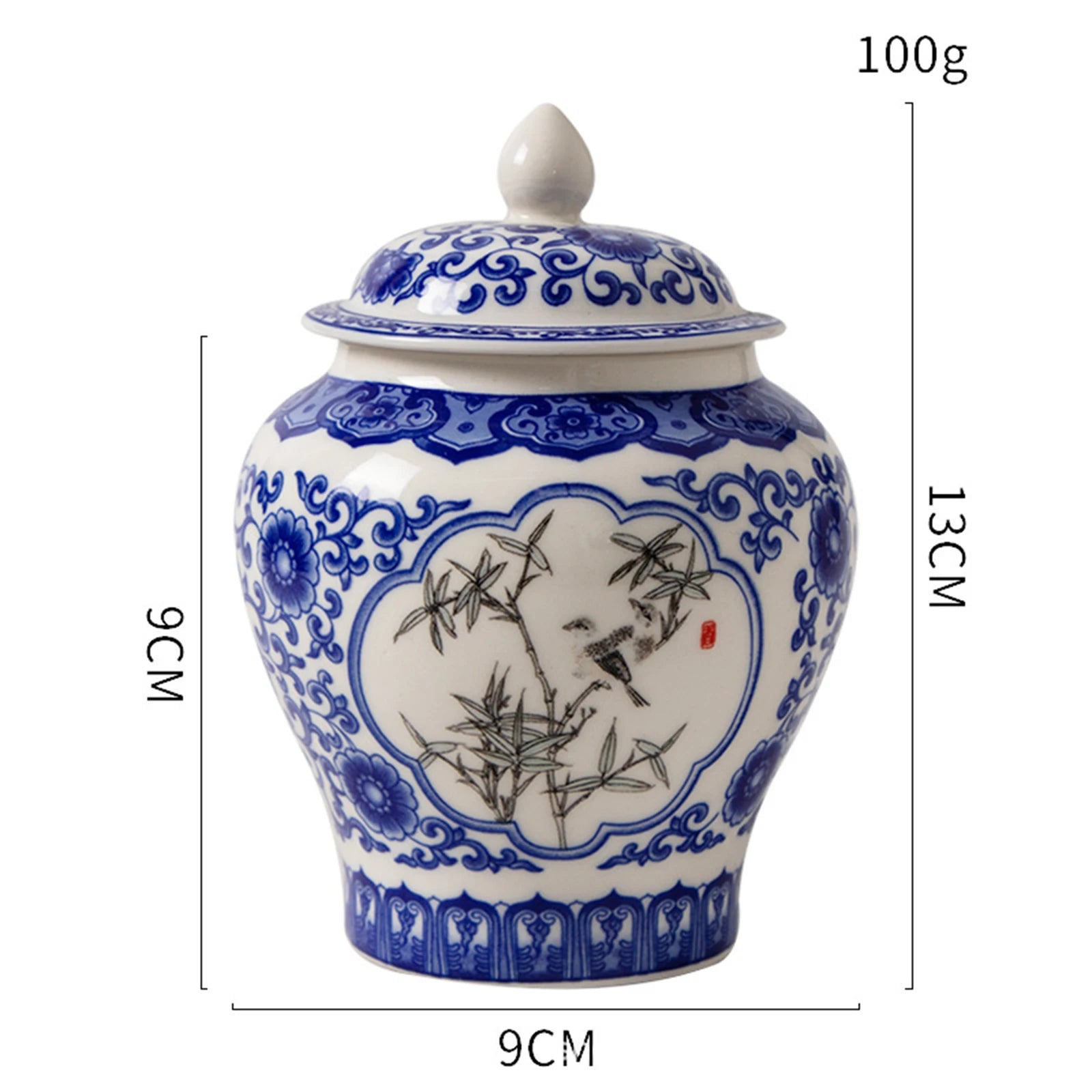 Vintage Bottle Vase Ceramic Ginger Jar with Lid Chinese Classical Decorative Jar Celadon Vase Storage Jars Candy Pots Home Decor