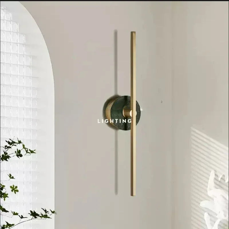 Natural Marble Wall Lamp Minimalist Brass Line Lighting Room Decor For Parlor Dining Room Bedroom Aisle Hotel Gold Dropshipping