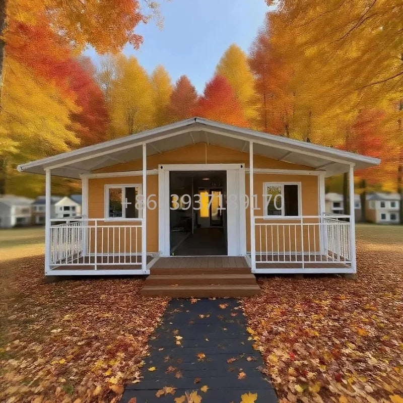 20ft  2 Bedroom Tiny House with Fully Equipped Bathroom and Kitchen, Modular Foldable Home for Backyard & Off-Grid