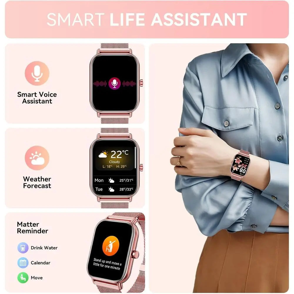 Smart Watch or Women Men, itnWatch or Android Pes iPe Compatible, 1.85" Smart Watches or Women Men, 110+ Sport es Smartwatch (2