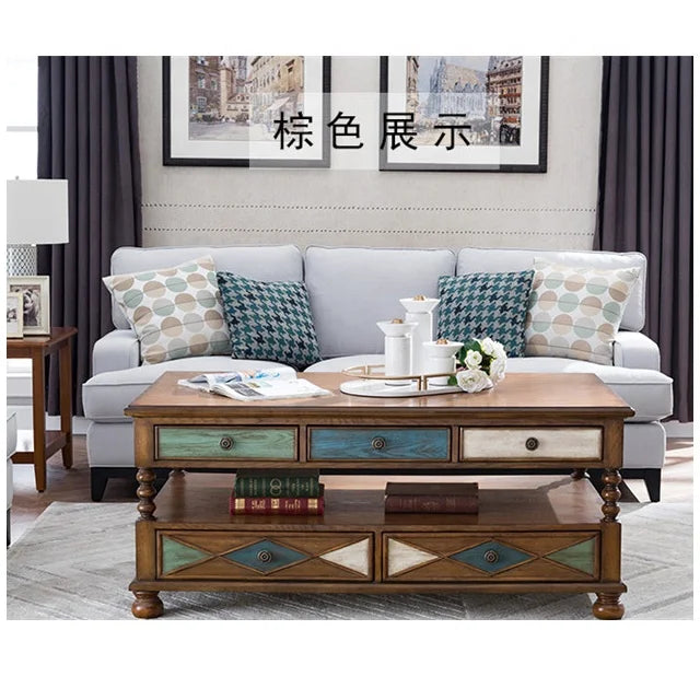 Vintage Home Furniture Coffee Table 2019 Wooden with Shelf for Living Room