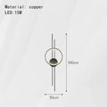 Modern Minimalist Copper LED Wall Lamp, Bedside Living Room Background Wall, Foyer, Aisle Atmosphere Decoration Wall Lamp