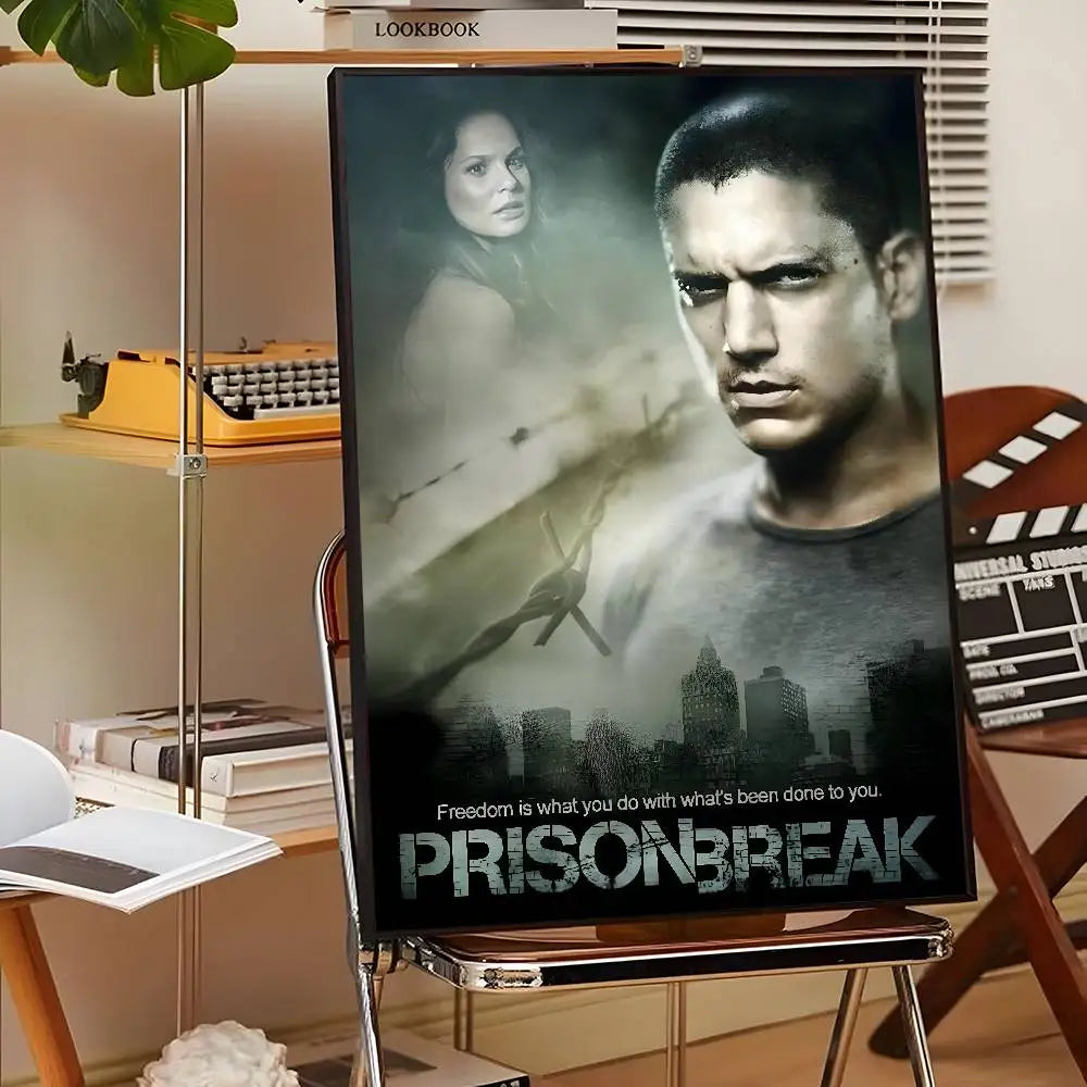 1PC TV P-Prison Break Poster Sticky Wall Art Printing Waterproof Home Living Bed Room Bar Aesthetic Decor