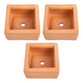 3 Pcs Terracotta Flowerpots Sturdy Red Pottery Succulent Plant Pot Small Containers Ceramic Bowls Home Office Planter