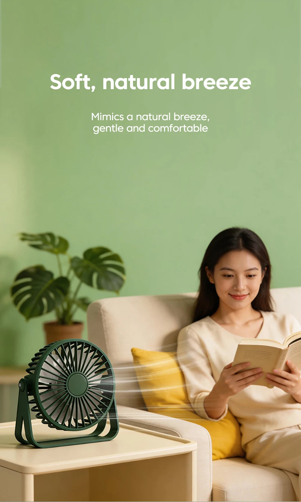 Desk Fan Portable Mini USB Rechargeable Fan Ultra Quiet Suitable For Home Desk Office Student Dormitory Computer Summer