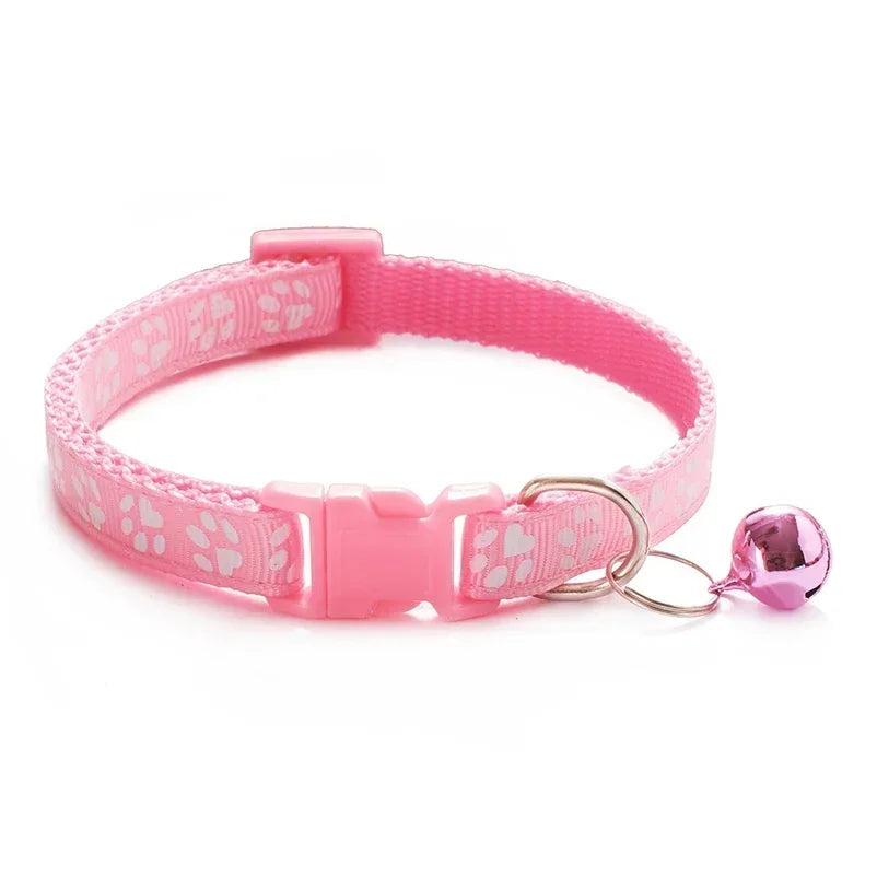 Fashion Pet Cats Collar Colorful Pattern Cute Bell Adjustable Collars for Cats Kitten DIY Ring Necklace Pet Accessories