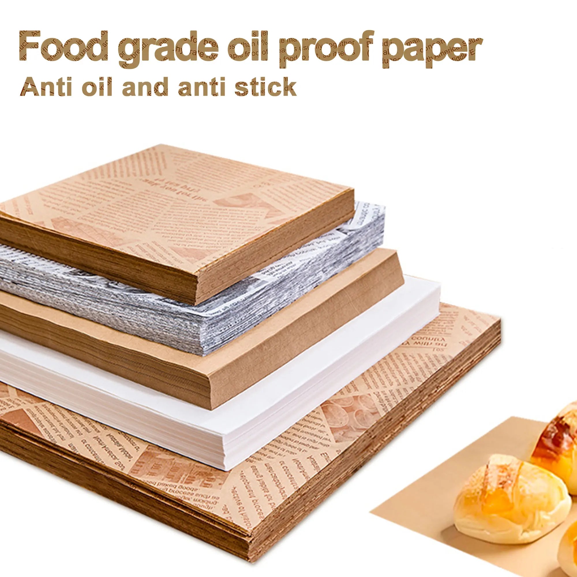 Wax Paper Sheets Grease Resistant Tray Basket Liners Newsprint Paper Water and Grease Proof Sandwich Wrapping Paper for Food